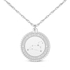 Thumbnail Image 1 of &quot;Leo&quot; Scalloped Name & Date Constellation Necklace 10K White Gold 18&quot;