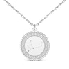 Thumbnail Image 1 of &quot;Virgo&quot; Scalloped Name & Date Constellation Necklace 14K White Gold 18&quot;