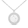 Thumbnail Image 1 of &quot;Libra&quot; Scalloped Name & Date Constellation Necklace 10K White Gold 18&quot;