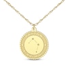 Thumbnail Image 1 of &quot;Libra&quot; Scalloped Name & Date Constellation Necklace 10K Yellow Gold 18&quot;