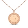 Thumbnail Image 1 of &quot;Libra&quot; Scalloped Name & Date Constellation Necklace 14K Rose Gold 18&quot;