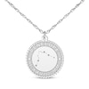 Thumbnail Image 1 of &quot;Aquarius&quot; Scalloped Name & Date Constellation Necklace 10K White Gold 18&quot;