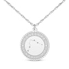 Thumbnail Image 1 of &quot;Aquarius&quot; Scalloped Name & Date Constellation Necklace 14K White Gold 18&quot;