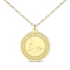 Thumbnail Image 1 of &quot;Pisces&quot; Scalloped Name & Date Constellation Necklace 14K Yellow Gold 18&quot;