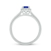 Thumbnail Image 3 of Engravable Blue Lab-Created Sapphire & Diamond Ring 1/8 ct tw Sterling Silver