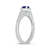 Thumbnail Image 2 of Engravable Blue Lab-Created Sapphire & Diamond Ring 1/10 ct tw Sterling Silver