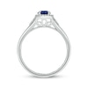 Thumbnail Image 3 of Engravable Blue Lab-Created Sapphire & Diamond Ring 1/10 ct tw Sterling Silver