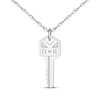 Thumbnail Image 1 of Couple's Initial Diamond Accent Key Necklace 14K White Gold 18&quot;