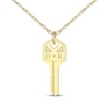 Thumbnail Image 0 of Couple's Initial Diamond Accent Key Necklace 14K Yellow Gold 18"