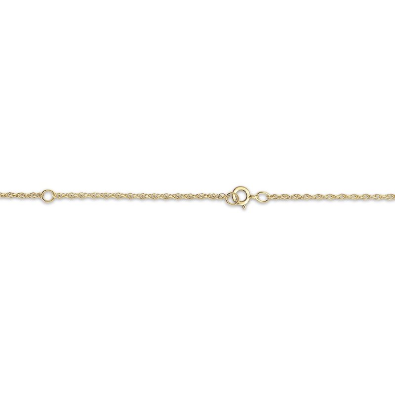 Couple's Initial Diamond Accent Key Necklace 14K Yellow Gold 18"