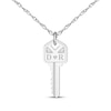 Thumbnail Image 1 of Couple's Initial Diamond Accent Key Necklace Sterling Silver 18&quot;