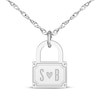 Thumbnail Image 1 of Couple's Initial Padlock Necklace 10K White Gold 18&quot;