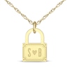 Thumbnail Image 1 of Couple's Initial Padlock Necklace 10K Yellow Gold 18&quot;