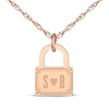 Thumbnail Image 1 of Couple's Initial Padlock Necklace 14K Rose Gold 18&quot;