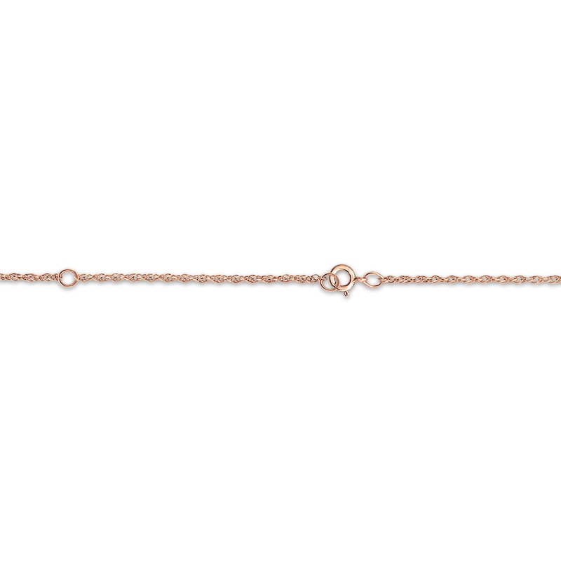 Main Image 2 of Couple's Initial Padlock Necklace 14K Rose Gold 18&quot;