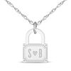 Thumbnail Image 0 of Couple's Initial Padlock Necklace 14K White Gold 18"