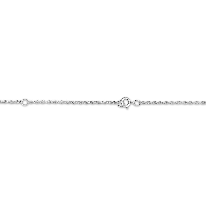 Couple's Initial Padlock Necklace 14K White Gold 18"