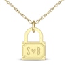 Thumbnail Image 1 of Couple's Initial Padlock Necklace 14K Yellow Gold 18&quot;