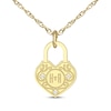 Thumbnail Image 1 of Couple's Diamond Accent Heart Lock Necklace 10K Yellow Gold 18&quot;