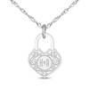 Thumbnail Image 1 of Couple's Diamond Accent Heart Lock Necklace Sterling Silver 18&quot;