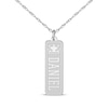 Thumbnail Image 1 of Men's Diamond Accent Vertical Name Tag Necklace Sterling Silver 22&quot;