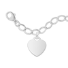 Thumbnail Image 1 of Heart Charm & Bracelet Sterling Silver 7&quot;