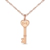 Thumbnail Image 1 of Couple's Engravable Heart Key Necklace 14K Rose Gold 18&quot;