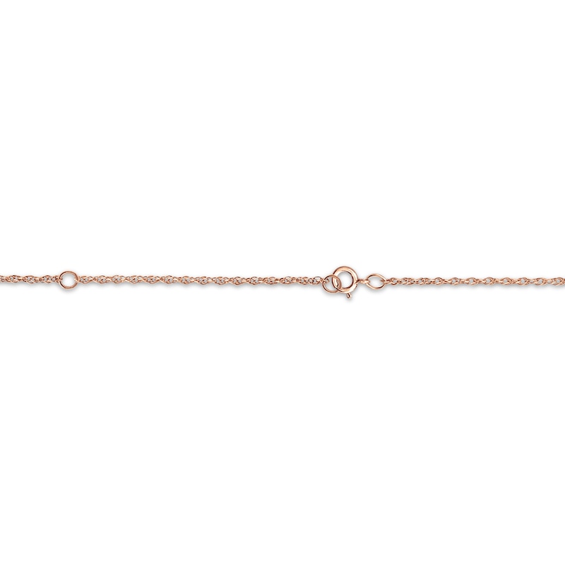 Main Image 2 of Couple's Engravable Heart Key Necklace 14K Rose Gold 18&quot;