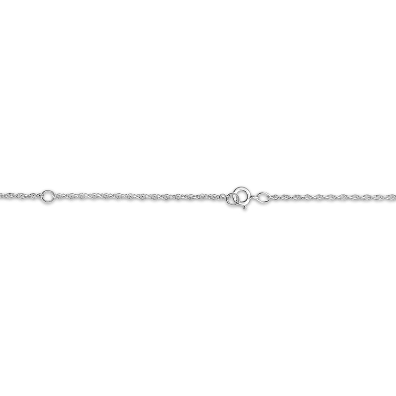 Couple's Engravable Heart Key Necklace 14K White Gold 18"