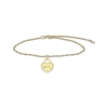 Thumbnail Image 1 of Couple's Engravable Diamond Accent Heart Lock Bracelet 10K Yellow Gold 7.25&quot;