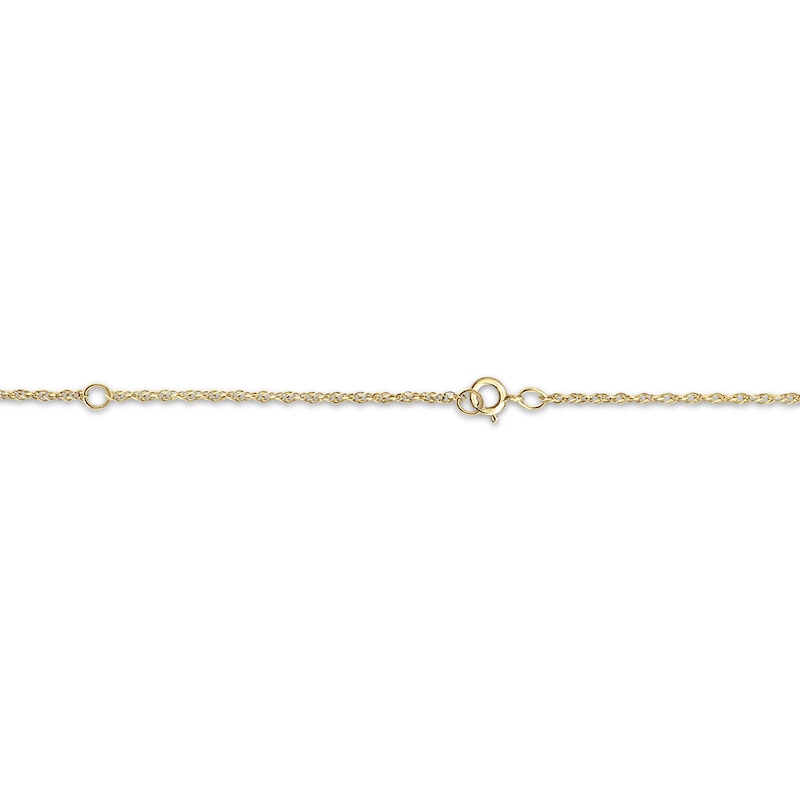 Main Image 2 of Couple's Engravable Diamond Accent Heart Lock Necklace 10K Yellow Gold 18&quot;