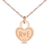 Thumbnail Image 1 of Couple's Engravable Diamond Accent Heart Lock Necklace 14K Rose Gold 18&quot;