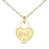 Thumbnail Image 1 of Couple's Engravable Diamond Accent Heart Lock Necklace 14K Yellow Gold 18&quot;