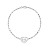 Thumbnail Image 1 of Couple's Engravable Diamond Accent Heart Bracelet Sterling Silver 7.5&quot;