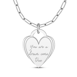 Engravable Heart Lock Necklace Sterling Silver 18&quot;