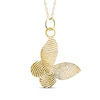 Thumbnail Image 1 of Your Own Fingerprint Butterfly Necklace 10K Yellow Gold 18&quot;