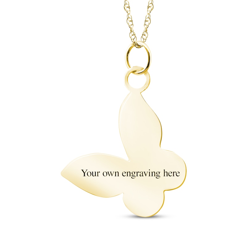 Main Image 2 of Your Own Fingerprint Butterfly Necklace 10K Yellow Gold 18&quot;