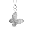 Thumbnail Image 0 of Your Own Fingerprint Butterfly Necklace 10K White Gold 18"