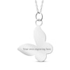 Thumbnail Image 1 of Your Own Fingerprint Butterfly Necklace 10K White Gold 18"