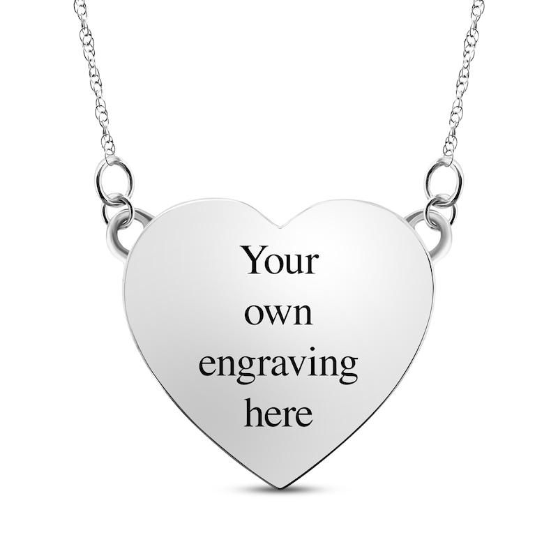 Main Image 2 of Your Own Fingerprint Heart Necklace Sterling Silver 18&quot;