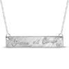 Thumbnail Image 1 of Your Own Handwriting Embossed Bar Necklace 10K White Gold 18&quot;