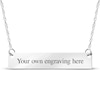 Thumbnail Image 2 of Your Own Handwriting Embossed Bar Necklace 10K White Gold 18&quot;