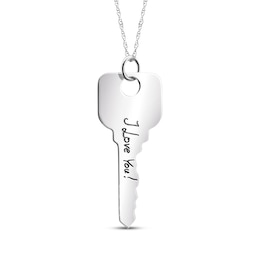 Your Own Handwriting Key Necklace Sterling Silver 18&quot;