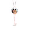 Thumbnail Image 1 of Engravable Heart-Shaped Key Photo Necklace 10K Rose Gold 18&quot;