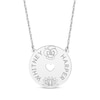 Thumbnail Image 1 of Family Birth Flower & Name Heart Cutout Disc Necklace 14K White Gold 18&quot;