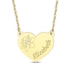 Thumbnail Image 1 of Diamond Accent Birth Month Flower & Name Heart Necklace 10K Yellow Gold 18&quot;