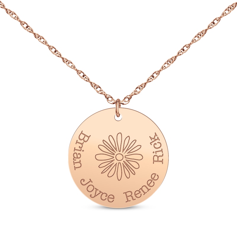 14k Rose Gold Disc Necklace