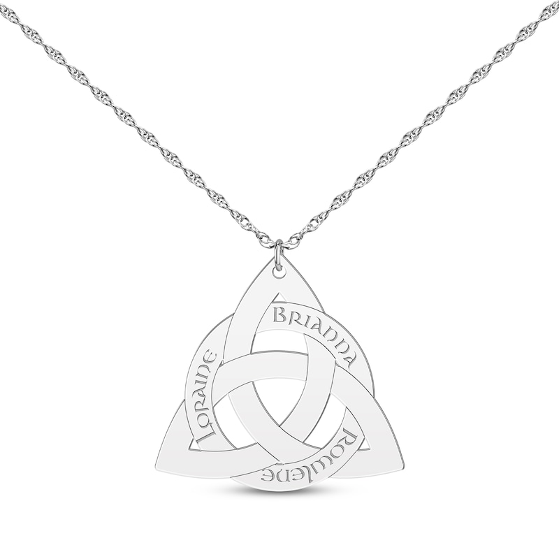 Celtic Triangle Name Necklace Sterling Silver 18"