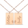 Thumbnail Image 1 of Friends Heart Name Tag Necklace Set 14K Rose Gold 18&quot;