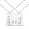 Thumbnail Image 0 of Friends Heart Name Tag Necklace Set 14K White Gold 18"